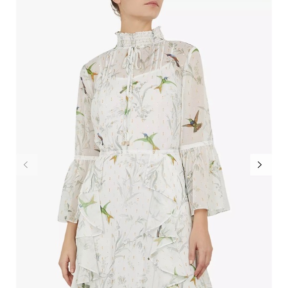 Ted Baker Andray Bird Dress Size 4 (Large) - Picture 4 of 7